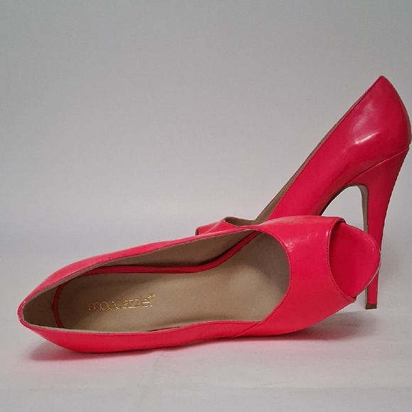 Shoe Dazzle Neon Pink Peep-Toe Stiletto Heels - Picture 2 of 3